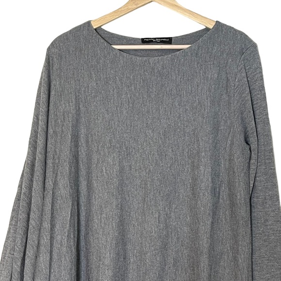Pietro Brunelli Maternity Gray Asymmetrical Pullover Poncho Like Sweater Size M - Picture 4 of 12